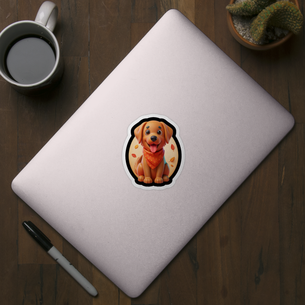 Red Golden Retriever Lover Gift - Cute Puppy Design by IamActiveDog